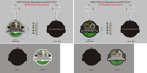 CUSTOM RUBBER KEYCHAINS-Reorder 20KY4Char Macpherson