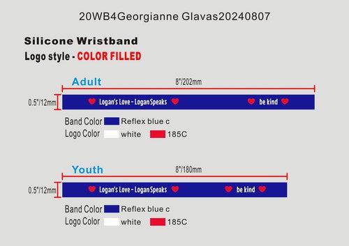 CUSTOM SILICONE WRISTBANDS - 20WB4Georgianne Glavas