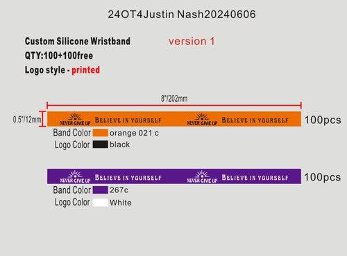 CUSTOM Silicone Wristband- 24OT4Justin Nash20240606