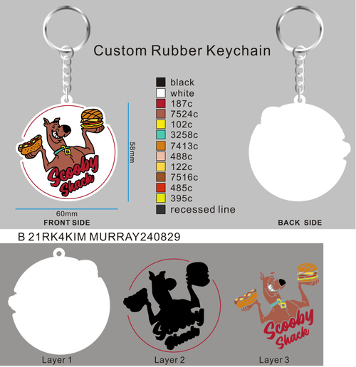 CUSTOM RUBBER KEYCHAIN 21RK4KIM MURRAY