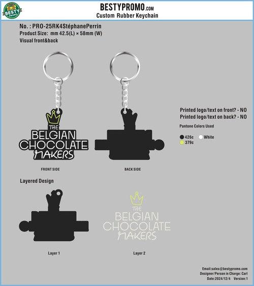 Custom 3D Die Cut Rubber Keychains-25RK4StéphanePerrin