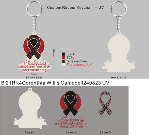 CUSTOM RUBBER KEYCHAIN 21RK4Corenthia Willis Campbell240823 UV