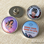 custom zine alloy badge with doming-circular-M-Besty Promo